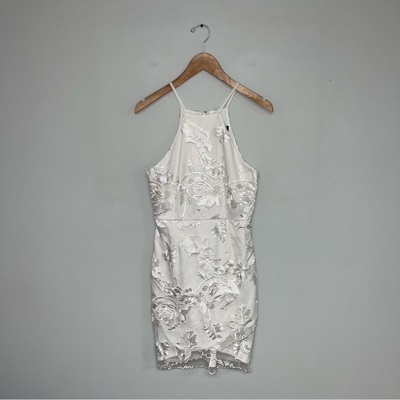 Lulus Dress Women's Size Medium White Floral Embroidered Lace Mini In The Moment - Picture 2 of 12